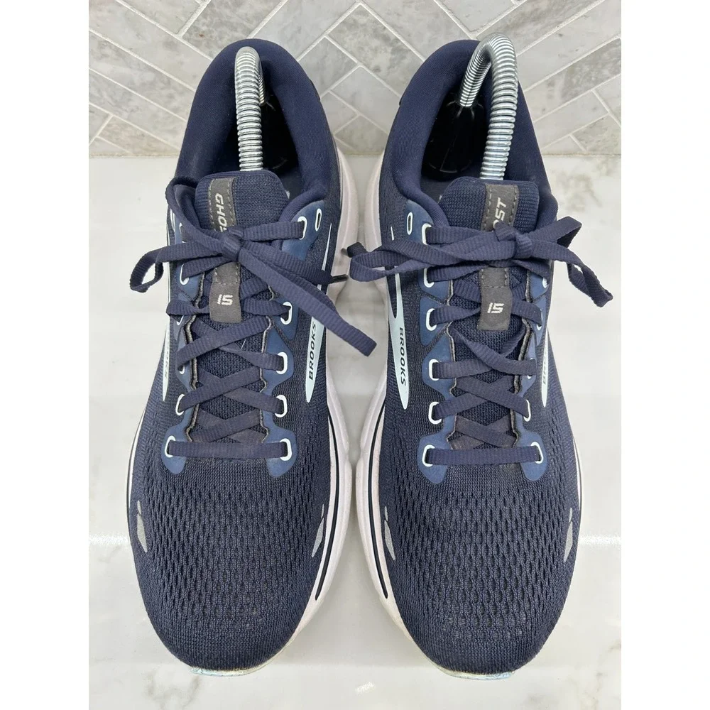 Brooks Ghost 15 Running Shoes Womens Size 9.5 D 9.5D Navy Blue Athletic Sneakers